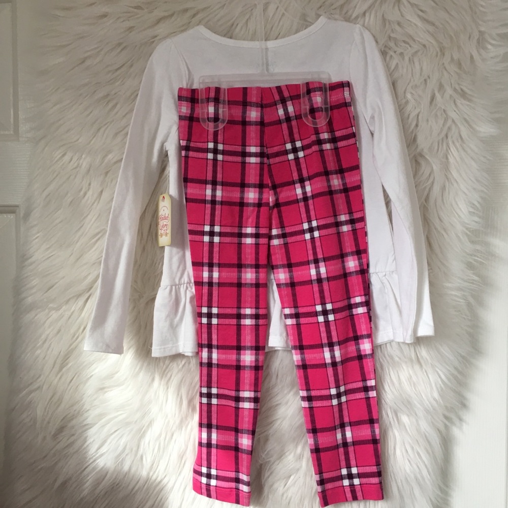 NEW FADED GLORY Yorkie puppy legging top girls 5 - Picture 3 of 4